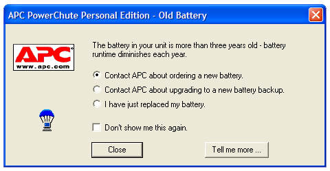 APC dialog box