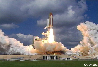 sts114 launches into space