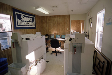 lab workspace in trailer